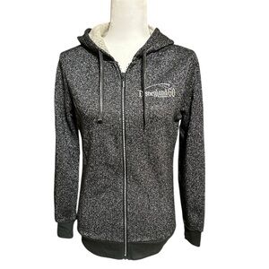 Disneyland 60th Anniversary Diamond Full Zip Hoodie Rhinestone Black Size S